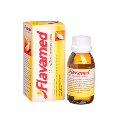 FLAVAMED, 15 mg/5 ml, geriamasis tirpalas, 100 ml  paveikslėlis