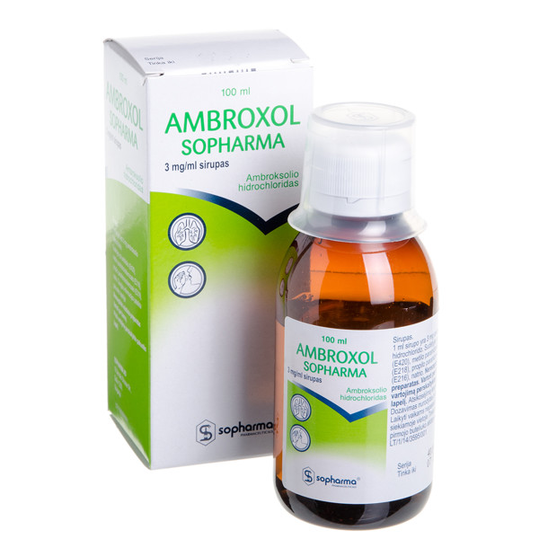 AMBROXOL SOPHARMA, 3 mg/ml, sirupas, 100 ml, N1  paveikslėlis
