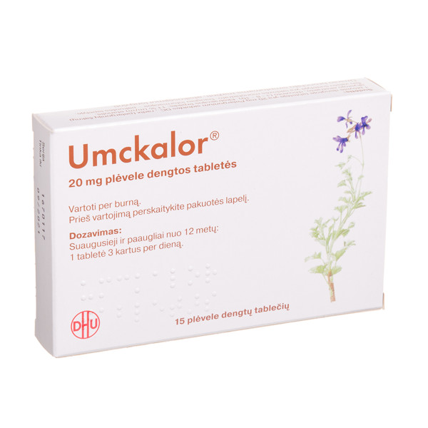 UMCKALOR, 20 mg, plėvele dengtos tabletės, N15 paveikslėlis