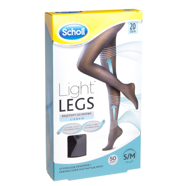 SCHOLL LIGHT LEGS S/M, kompresinės pėdkelnės, 20 Den, juodos spalvos paveikslėlis