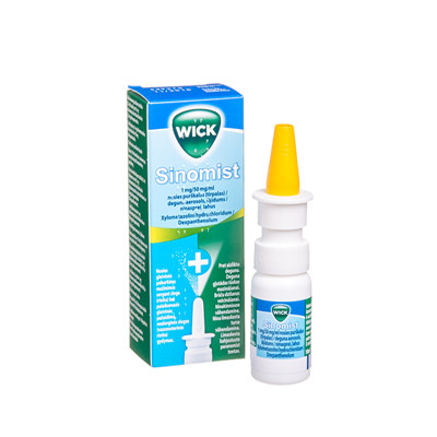 SINOMIST, 1 mg/50 mg/ml, nosies purškalas (tirpalas), 10 ml paveikslėlis