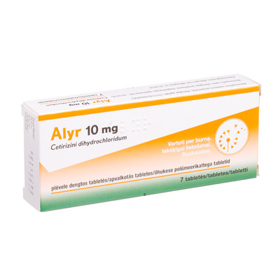 ALYR, 10 mg, plėvele dengtos tabletės, N7  paveikslėlis