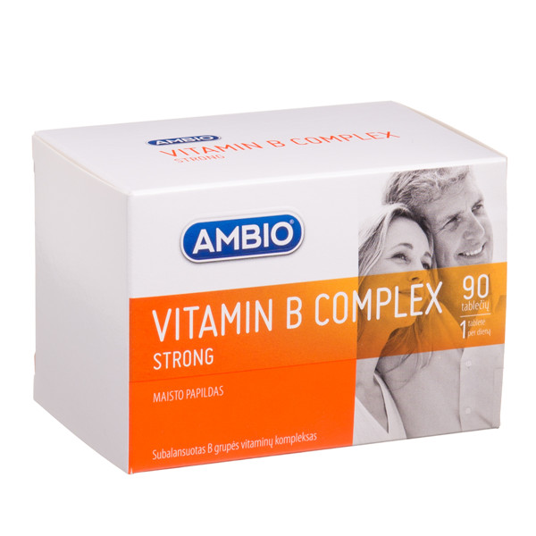 AMBIO VITAMIN B COMPLEX STRONG, 90 tablečių paveikslėlis