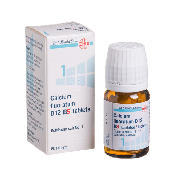 CALCIUM FLUORATUM D12 BS, Šiuslerio druska Nr. 1, tabletės, N80  paveikslėlis