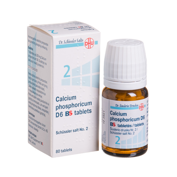 CALCIUM PHOSPHORICUM D6 BS, Šiuslerio druska Nr. 2, tabletės, N80 paveikslėlis