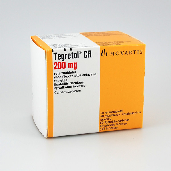 TEGRETOL CR, 200 mg, modifikuoto atpalaidavimo plėvele dengtos tabletės, N50  paveikslėlis