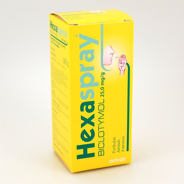 HEXASPRAY, 25 mg/g, burnos gleivinės purškalas (suspensija), 30 g  paveikslėlis