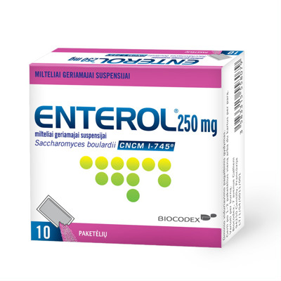 ENTEROL, 250 mg, milteliai geriamajai suspensijai, N10  paveikslėlis