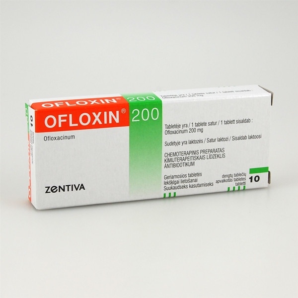 OFLOXIN, 200 mg, plėvele dengtos tabletės, N10  paveikslėlis