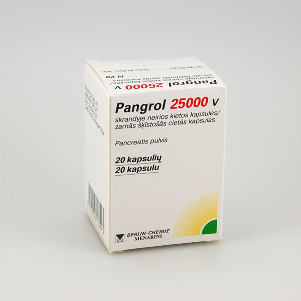 PANGROL, 25000 V, skrandyje neirios kietosios kapsulės, N20  paveikslėlis