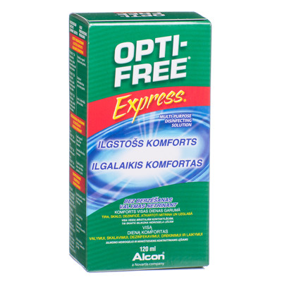 OPTI FREE EXPRESS, kontaktinių lęšių skystis, 120 ml paveikslėlis