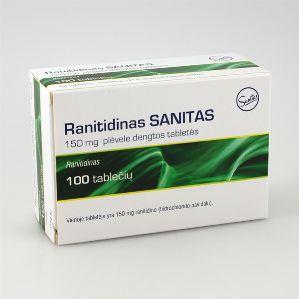 RANITIDINAS SANITAS, 150 mg, plėvele dengtos tabletės, N100  paveikslėlis