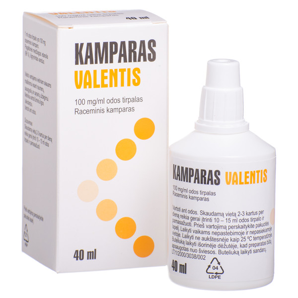 KAMPARAS VALENTIS, 100 mg/ml, odos tirpalas, 40 ml  paveikslėlis