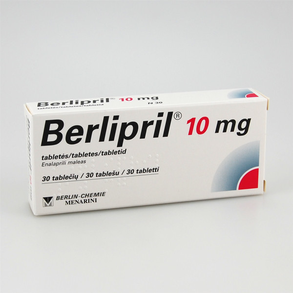 BERLIPRIL, 10 mg, tabletės, N30  paveikslėlis