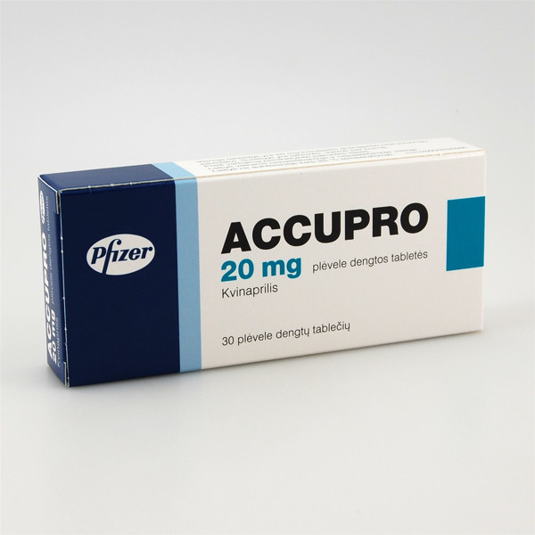ACCUPRO, 20 mg, plėvele dengtos tabletės, N30  paveikslėlis