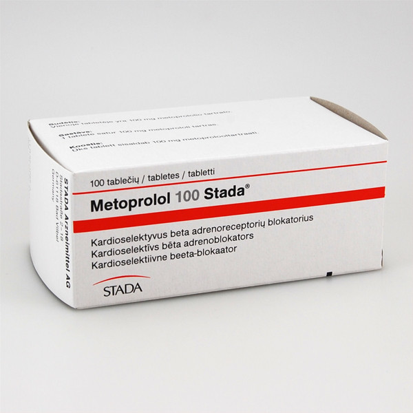 METOPROLOL STADA, 100 mg, tabletės, N100  paveikslėlis