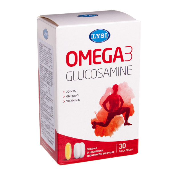 LYSI OMEGA-3 + GLUCOSAMINE + CHONDROITINE, 60 tablečių, 30 kapsulių paveikslėlis