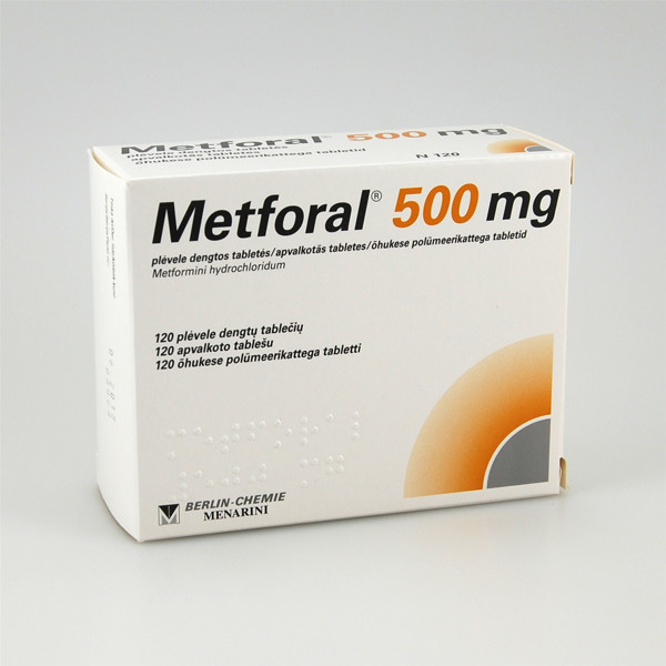 METFORAL, 500 mg, plėvele dengtos tabletės, N120  paveikslėlis