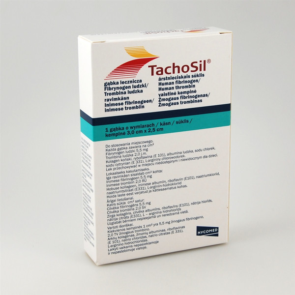 TACHOSIL, 3,0 x 2,5 cm, vaistinė kempinė, N1 paveikslėlis