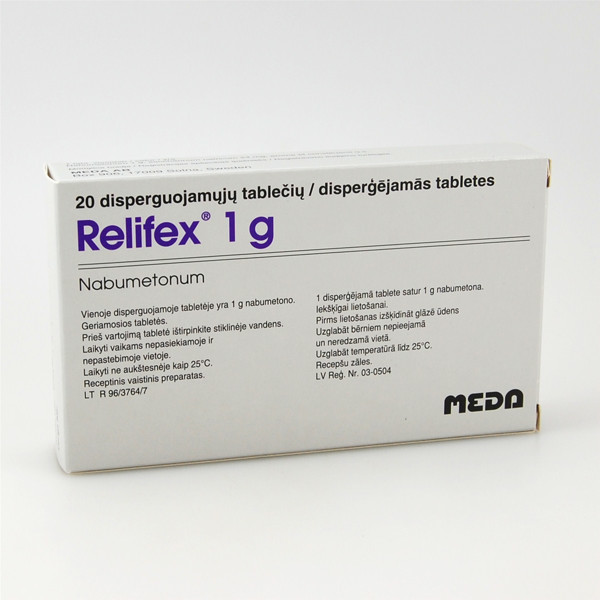 RELIFEX, 1 g, disperguojamosios tabletės, N20 paveikslėlis