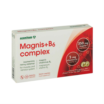 MAGNIS + B6 COMPLEX, 30 kapsulių paveikslėlis