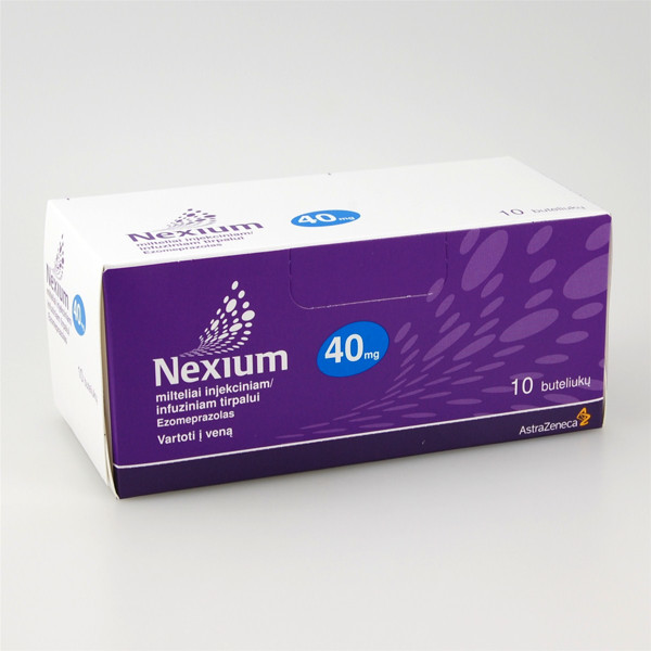 NEXIUM, 40 mg, milteliai injekciniam arba infuziniam tirpalui, 5 ml, N10  paveikslėlis