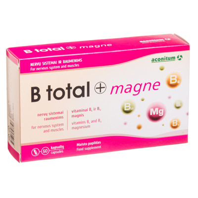 B TOTAL + MAGNE, 60 kapsulių paveikslėlis
