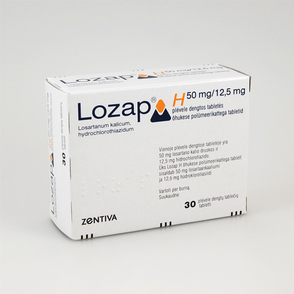 LOZAP H, 50 mg/12,5 mg, plėvele dengtos tabletės, N30  paveikslėlis