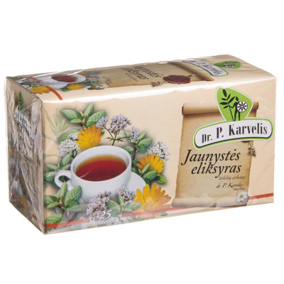 DR. P. KARVELIS JAUNYSTĖS ELIKSYRAS, žolelių arbata, 1 g, 25 vnt. paveikslėlis