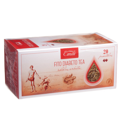 EMILI FITO DIABETO TEA, žolelių arbata, 1,5 g, 20 vnt. paveikslėlis