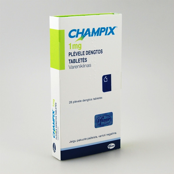 CHAMPIX, 1 mg, plėvele dengtos tabletės, N28  paveikslėlis
