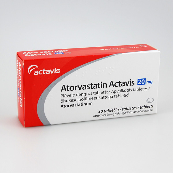 ATORVASTATIN ACTAVIS, 20 mg, plėvele dengtos tabletės, N30  paveikslėlis