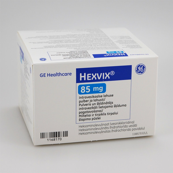 HEXVIX, 85 mg, milteliai ir tirpiklis šlapimo pūslės tirpalui, N1 paveikslėlis