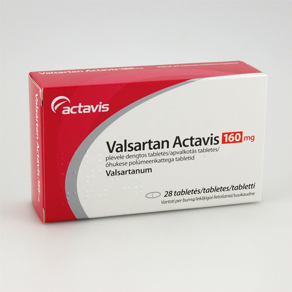 VALSARTAN ACTAVIS, 160 mg, plėvele dengtos tabletės, N28  paveikslėlis