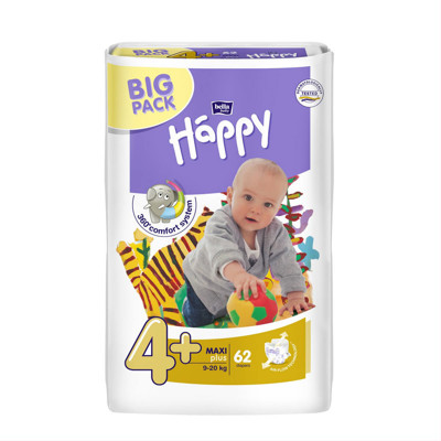 BELLA HAPPY MAXI PLUS, sauskelnės, 9 - 20 kg, 62 vnt. paveikslėlis
