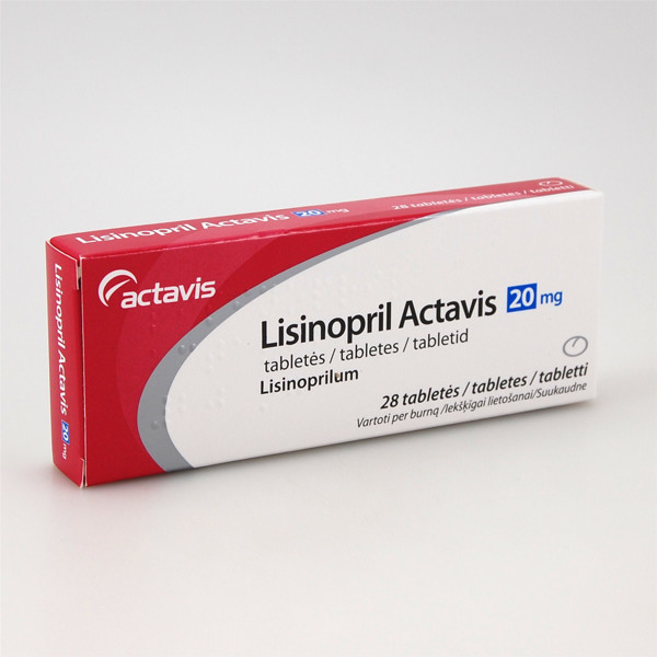 LISINOPRIL ACTAVIS, 20 mg, tabletės, N28  paveikslėlis