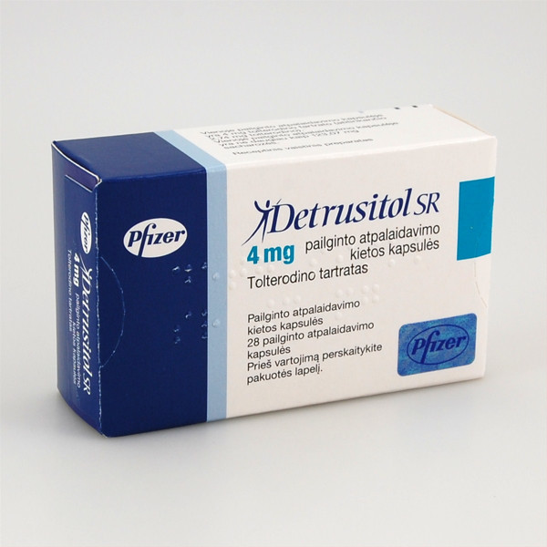 DETRUSITOL SR, 4 mg, pailginto atpalaidavimo kietosios kapsulės, N28 paveikslėlis