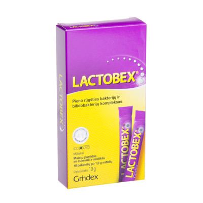 LACTOBEX, milteliai, 1 g, 10 paketėlių paveikslėlis