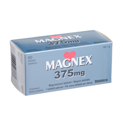 MAGNEX, 375 mg, 60 tablečių paveikslėlis