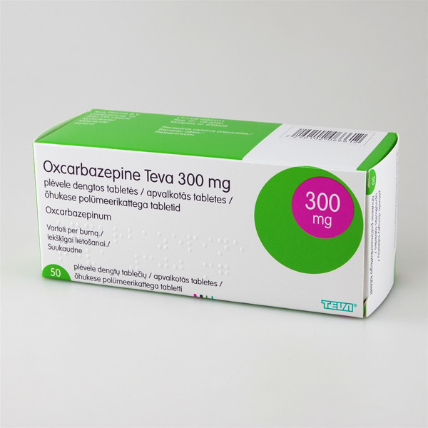 OXCARBAZEPINE TEVA, 300 mg, plėvele dengtos tabletės, N50 paveikslėlis