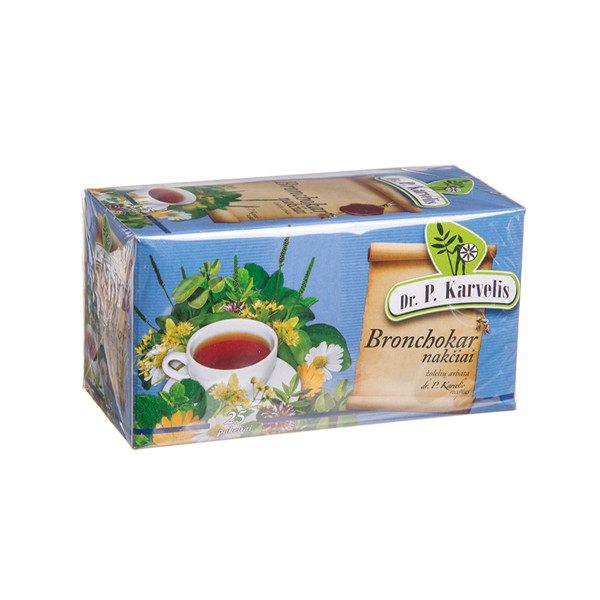 DR. P. KARVELIS BRONCHOKAR NAKČIAI, žolelių arbata, 1 g, 25 vnt. paveikslėlis