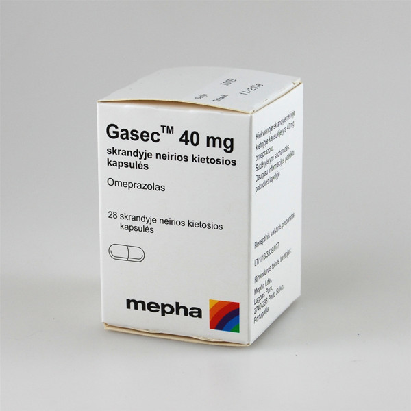 GASEC, 40 mg, skrandyje neirios kietosios kapsulės, N28 paveikslėlis
