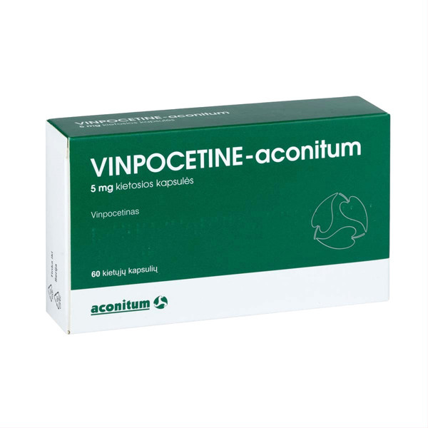 VINPOCETINE-ACONITUM, 5 mg, kietosios kapsulės, N60 paveikslėlis