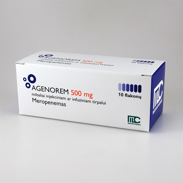 AGENOREM, 500 mg, milteliai injekciniam ar infuziniam tirpalui, N10  paveikslėlis
