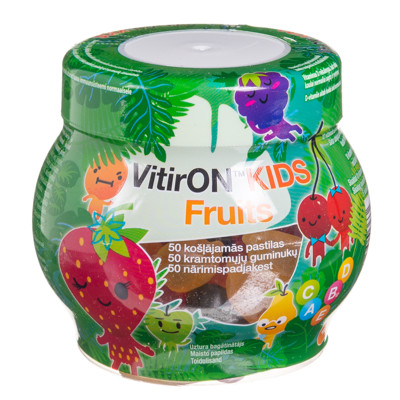 VITIRON KIDS FRUITS, 50 kramtomųjų guminukų paveikslėlis