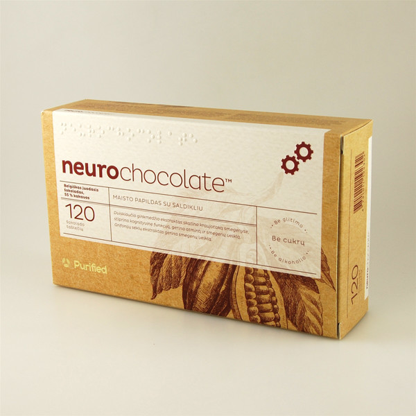 PURIFIED NEUROCHOCOLATE, 120 tablečių paveikslėlis PURIFIED NEUROCHOCOLATE, 120 tablečių paveikslėlis