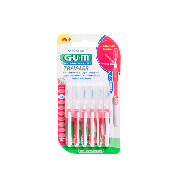 GUM TRAVLER, dantų šepetėlis tarpdančiams, 0,8 mm, 6 vnt. paveikslėlis