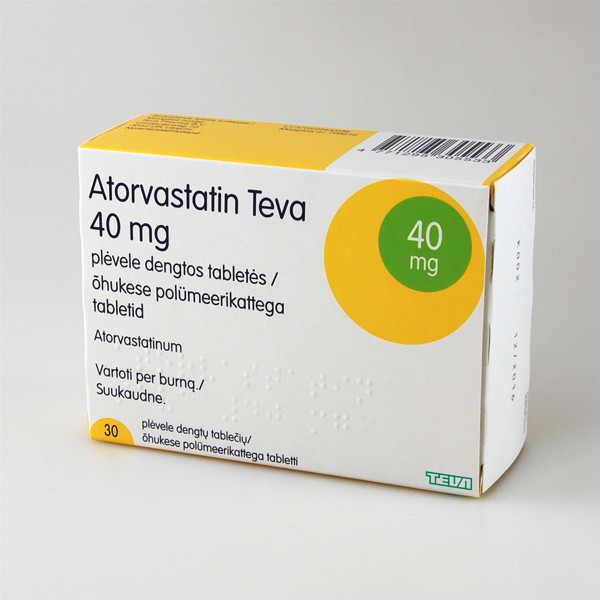 ATORVASTATIN TEVA, 40 mg, plėvele dengtos tabletės, N30 paveikslėlis ATORVASTATIN TEVA, 40 mg, plėvele dengtos tabletės, N30 paveikslėlis