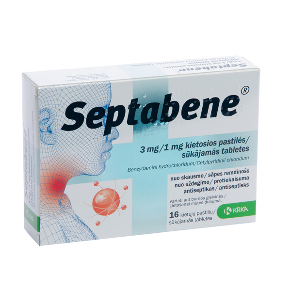 SEPTABENE, 3 mg/1 mg, kietosios pastilės, eukaliptų skonio, N16 paveikslėlis