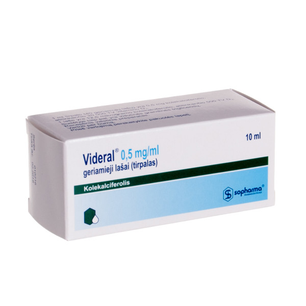VIDERAL, 0,5 mg/ml, geriamieji lašai (tirpalas), 10 ml, N1 paveikslėlis